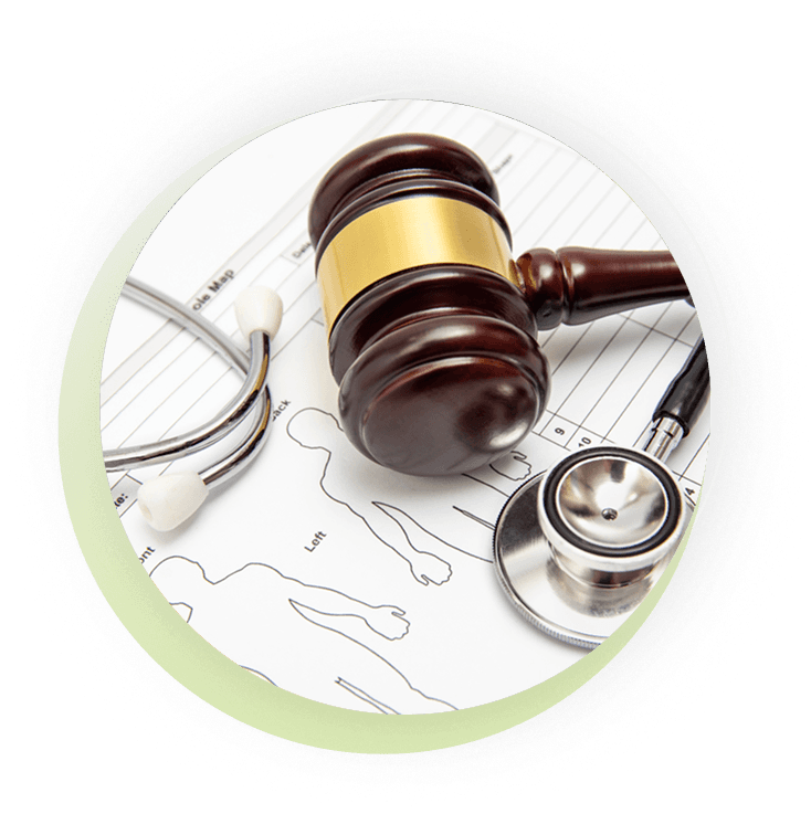 Gavel and stethoscope representing legal DNA testing